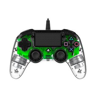 Nacon PS4OFCPADCLGREEN • cavo di 3 mt per controllo wired della console playstation®4 • 2 motori di vibrazione • tasti share, options e ps • touch pad • indicatore* led dello stato del giocatore • jack 3,5mm per cuffie stereo • case completamente trasparen
